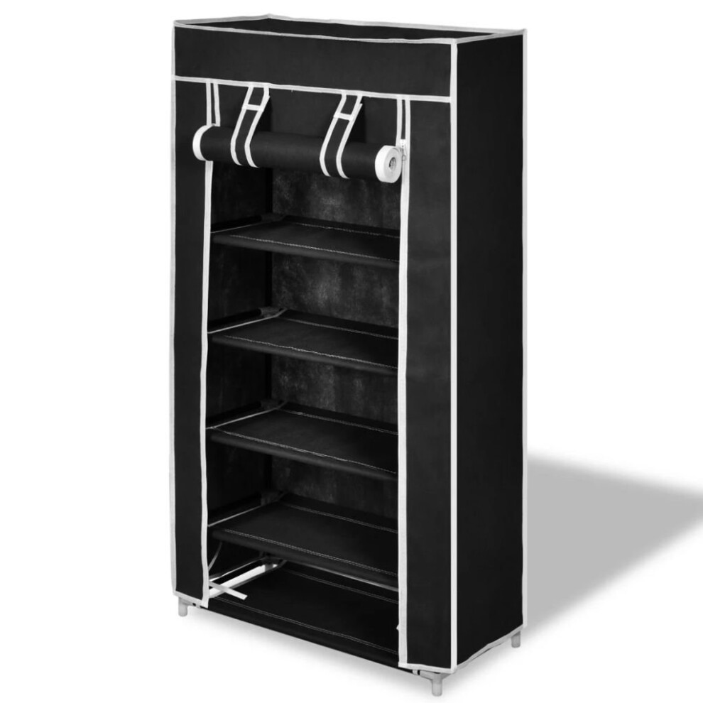 Shoe Storage Rack Wardrobe 5 Tier Shelf Organiser Cabinet Portable Holder Black