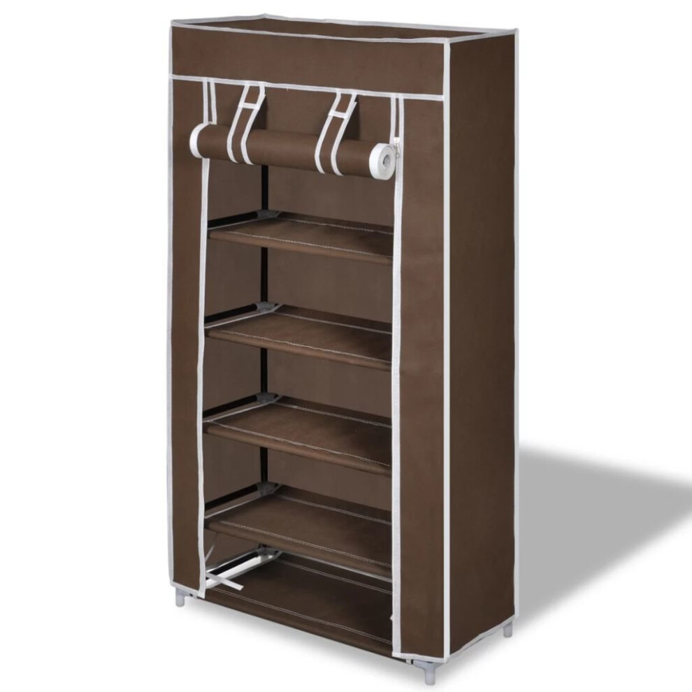 Shoe Storage Rack Wardrobe 5 Tier Shelf Organiser Cabinet Portable Holder Brown