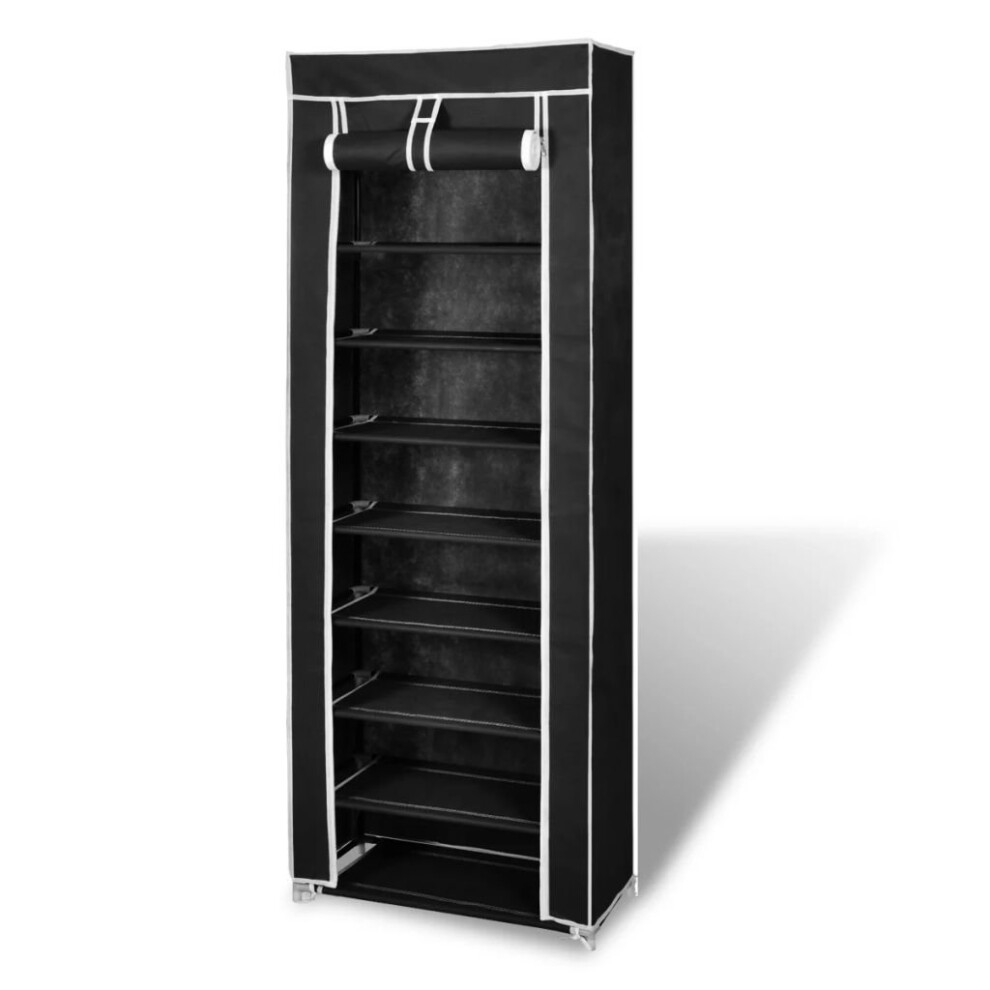 Vidaxl Shoe Storage Rack Wardrobe Organiser Cabinet Portable 8 Tier Shelf Holder Black