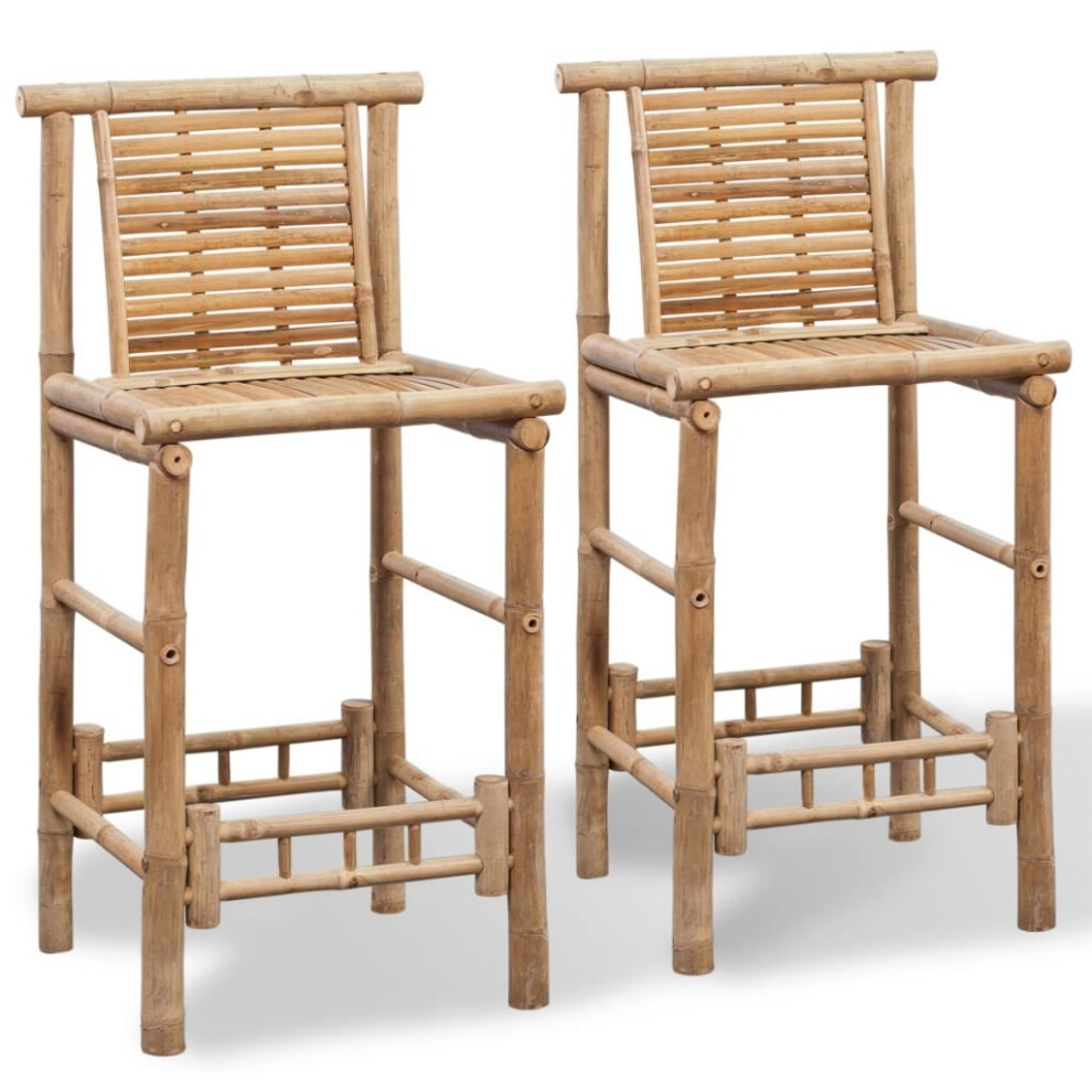 2 Bamboo Bar Stools