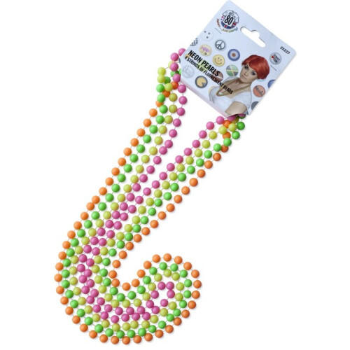 Smiffy's Halskæder Perler Neon Farverig Disco 80'erne 1