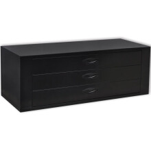 vidaXL Metal Tool Chest 3 Drawers Black Home Storage Box Organiser Cabinet