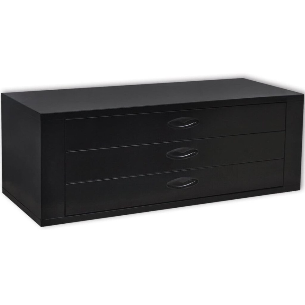 vidaXL Metal Tool Chest 3 Drawers Black Home Storage Box Organiser Cabinet
