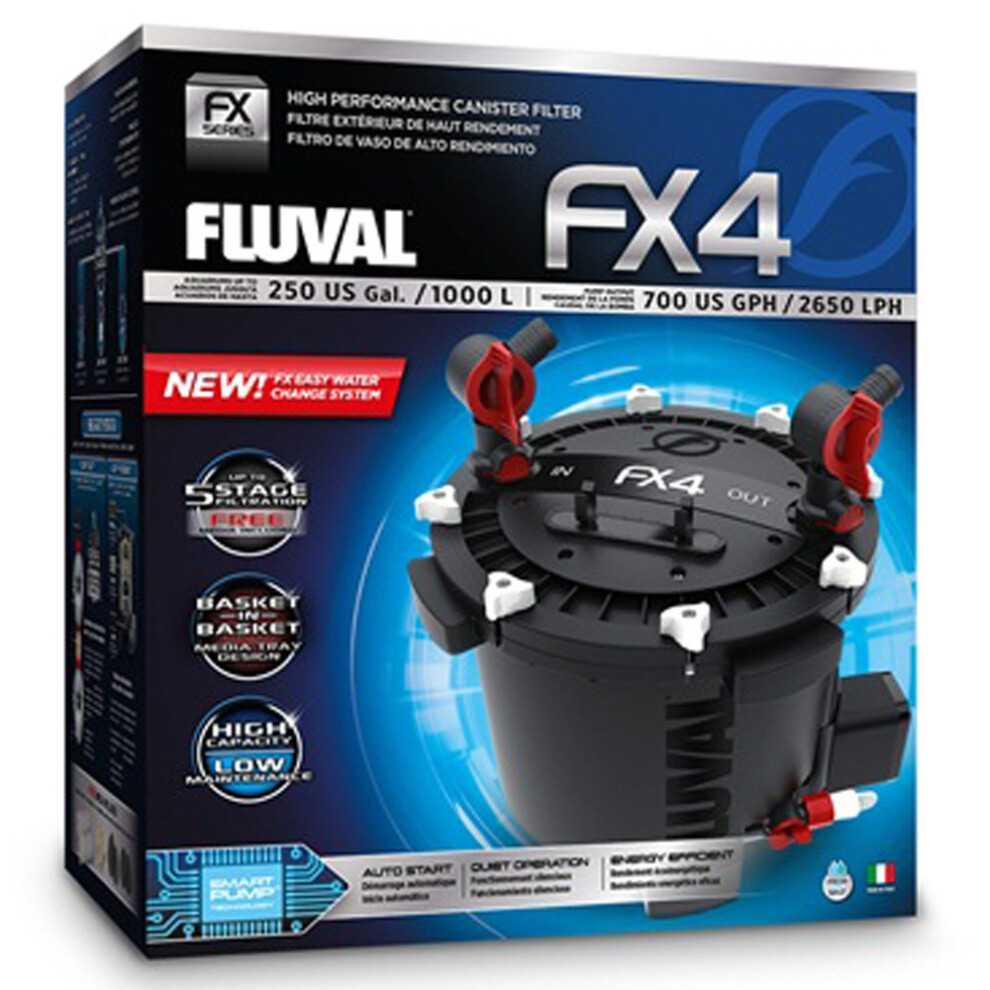 Fluval FX4 Aquarium External Filter 2650L/h For Tanks Up To 1000L