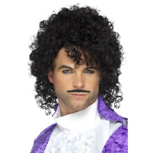 Smiffy's 48005 80's Purple Musician Kit (one Size) - 80s Prince Wig Adult Tash - 80s prince wig adult musician kit tash purple fancy dress mens