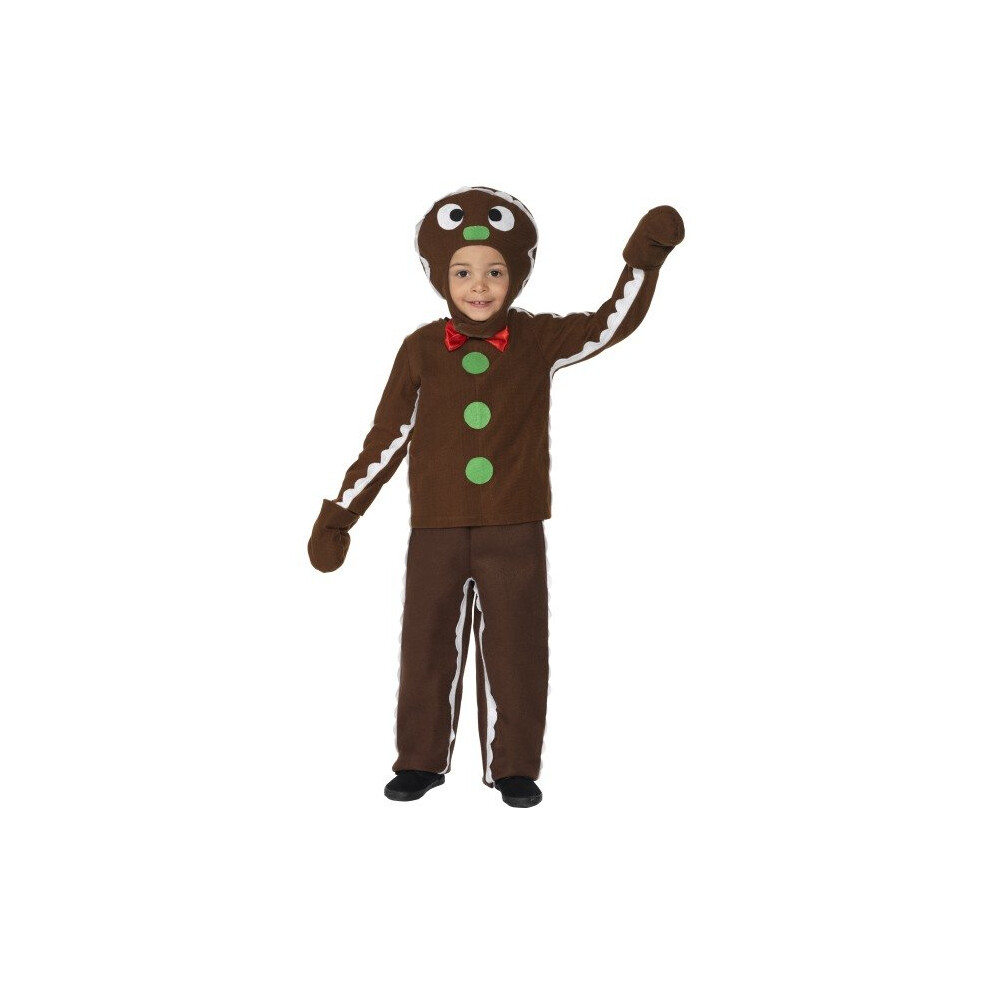 Smiffy's Children's Little Gingerbread Man Costume, Top, Trousers & Headpiece, - Man Costume Fancy Dress Gingerbread Christmas Outfit Boys Little