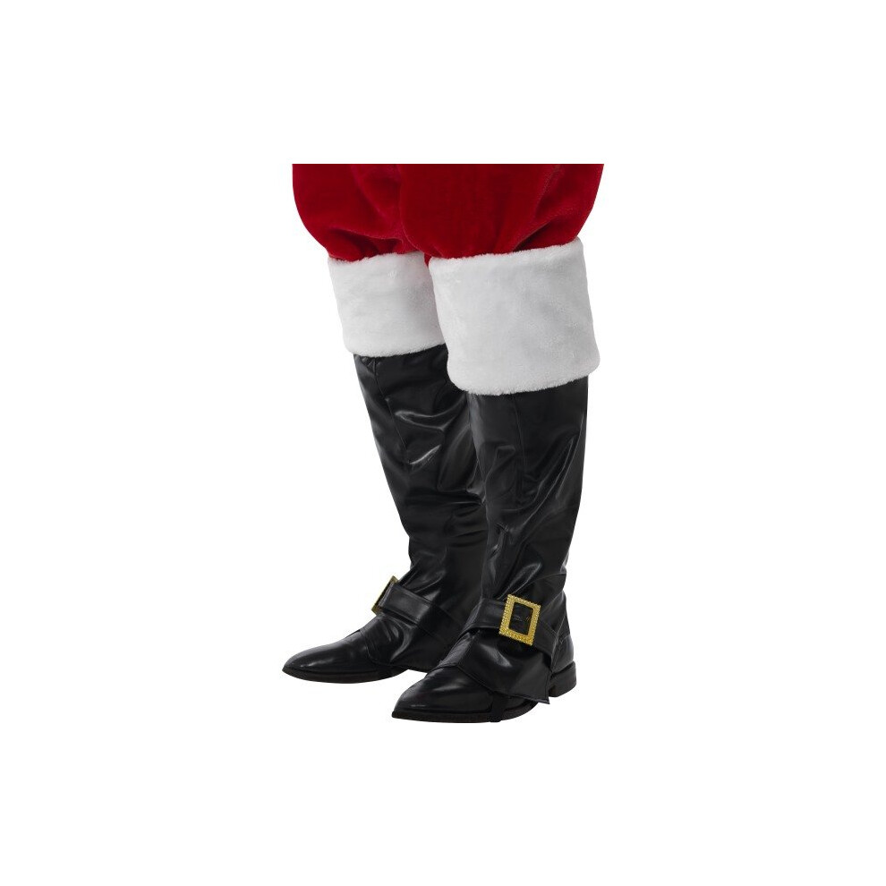 Smiffy's 21419 Unisex Santa Boot Cover (one Size) - Covers Fancy Dress Deluxe -  santa boot covers fancy dress deluxe claus mens father smiffys