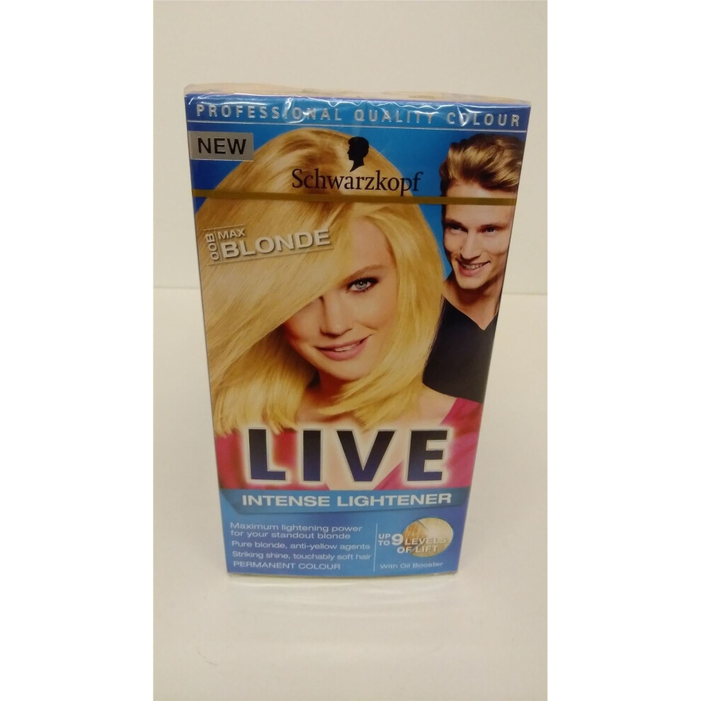 Schwarzkopf LIVE Intense Lightener Permanent 00B Max Blonde - Pack of 3