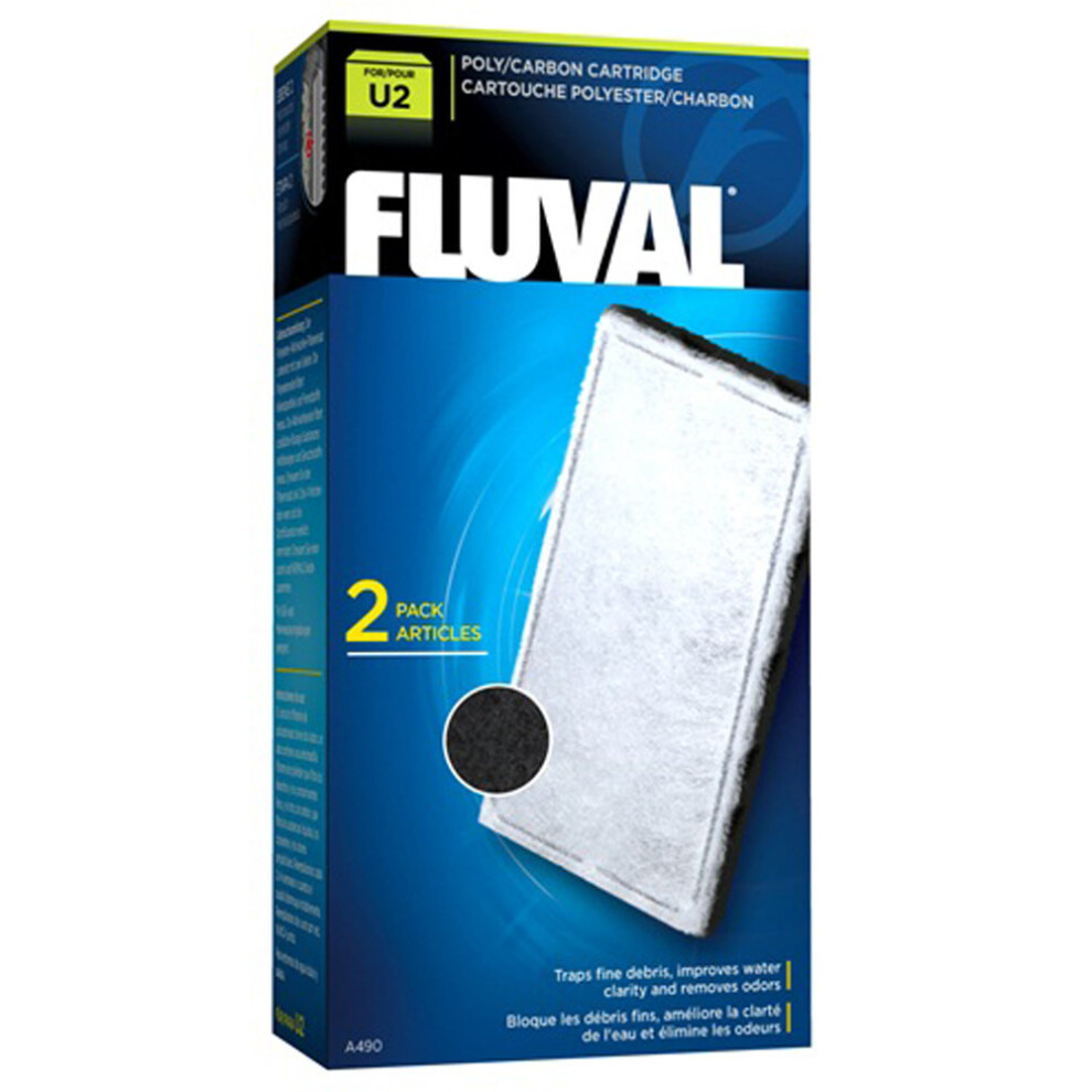 Fluval U2 Aquarium Stage 2 Poly Carbon Cartridge (2 Pack)