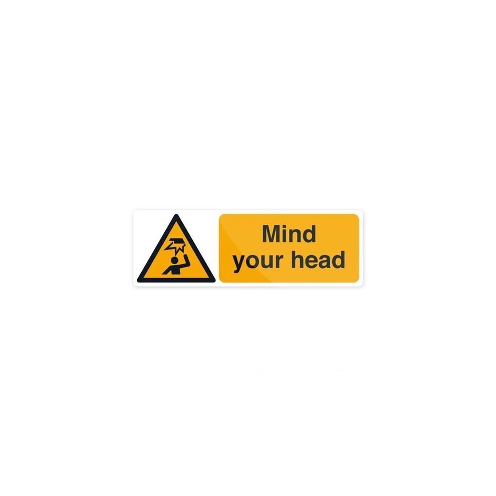 Fixman Mind Your Head Sign 300 x 100mm Self-adhesive - Mind Your Head x 100mm -  mind your head x 100mm selfadhesive fixman sign 300 961363