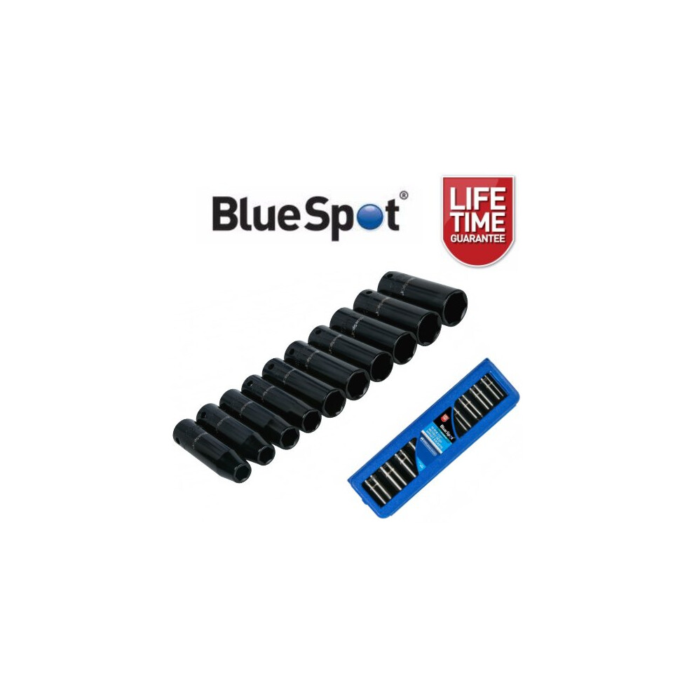 BlueSpot 10 Piece 1/2" Drive Metric Deep Impact Socket Set 10 - 24mm