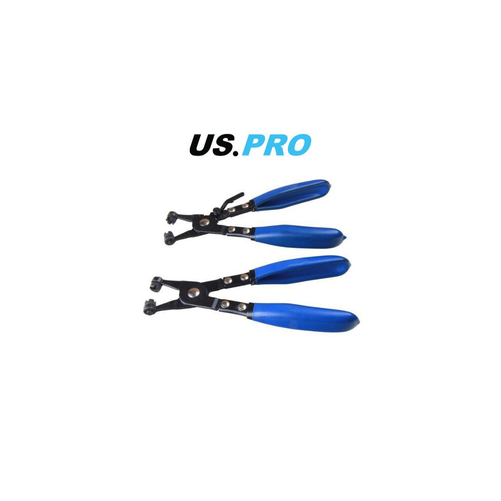 US PRO 2PC Hose Clamp Pliers Set V & Cross Slot Jaws 2989