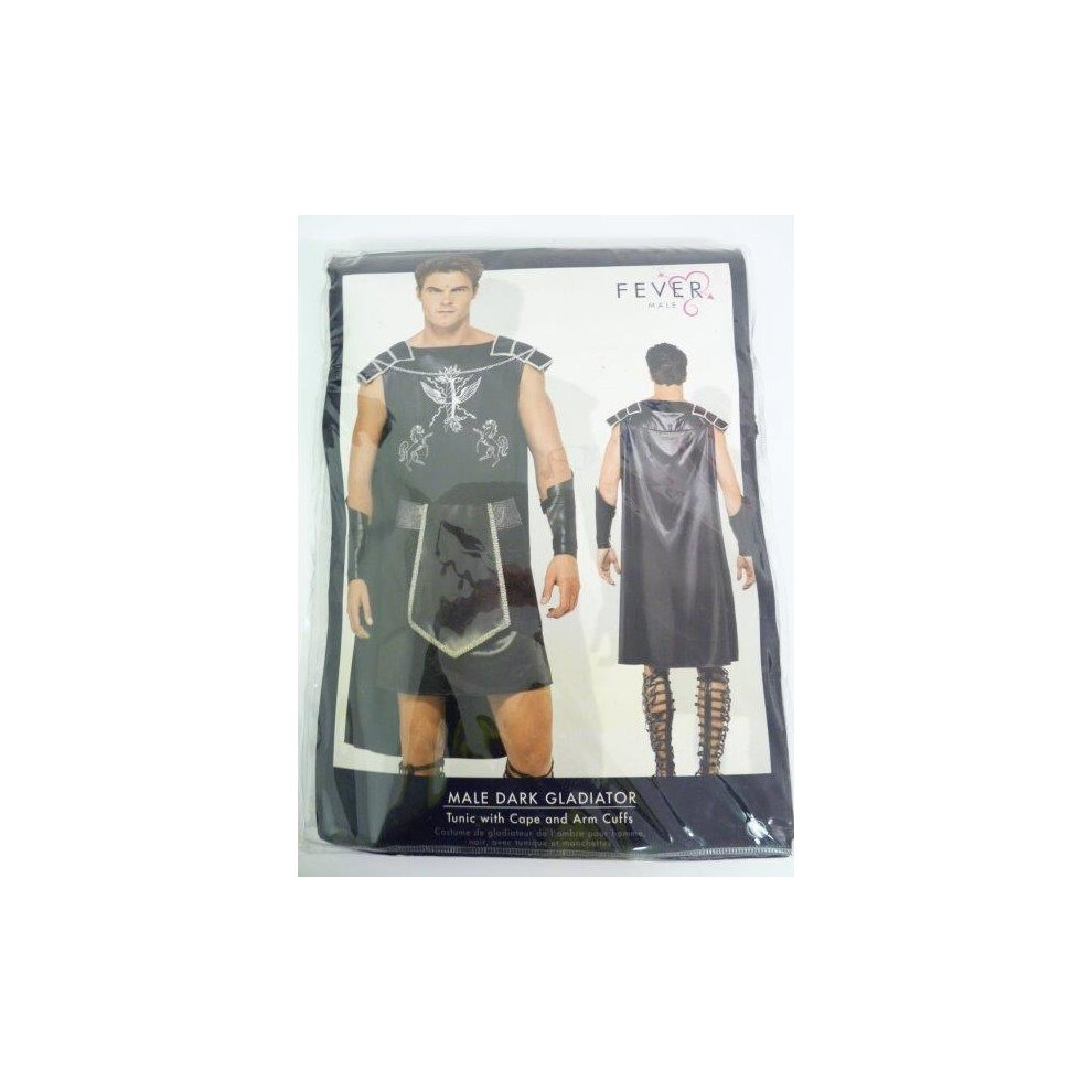 Medium Black Men's Gladiator Costume - Fancy Dress Roman Warrior Adult Spartan -  costume gladiator fancy dress roman warrior adult spartan male dark