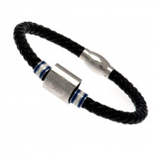 Chelsea Leather Crest Colour Stripe Bracelet - Fc Ring Stainless Steel Gift - leather bracelet fc chelsea colour ring crest stainless steel gift