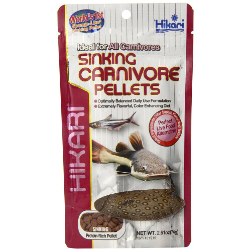 Hikari Sinking Carnivore Pellets 74g - Balanced Nutrition for Carnivorous Fish (21915)