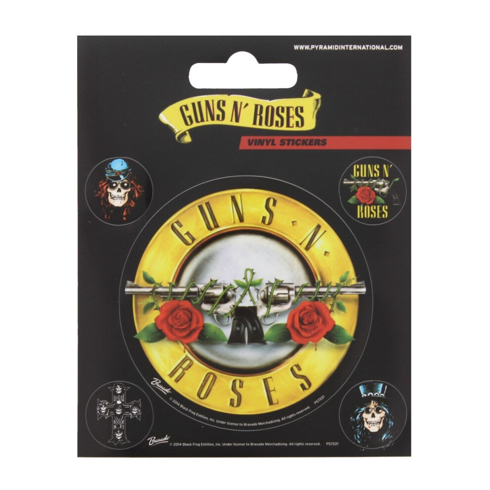 Guns N' Roses (bullet Logo) - Vinyl Sticker 5 Stickers Official Logo Licensed -  guns roses vinyl sticker 5 stickers official logo licensed pack set