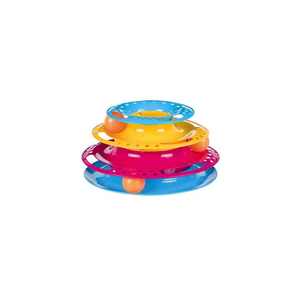 Trixie Play Tower Plastic Diameter 25 cm/13 cm - Cat Balls Toy Catch Kitten New -  cat balls trixie toy catch kitten plastic new