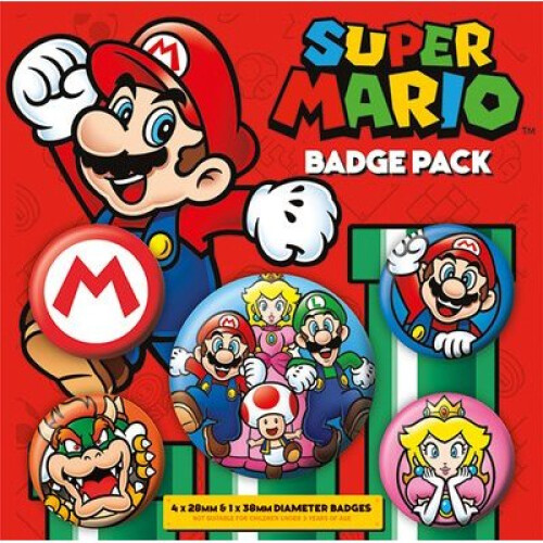 Super Mario - Badge Pack Pin Gift -  badge pack super mario pin gift