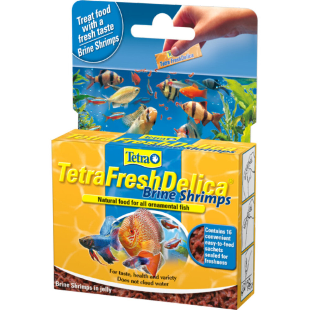 Tetra Fresh Delica Brine Shrimps For Ornamental Fish - 16 x 3g Sachets