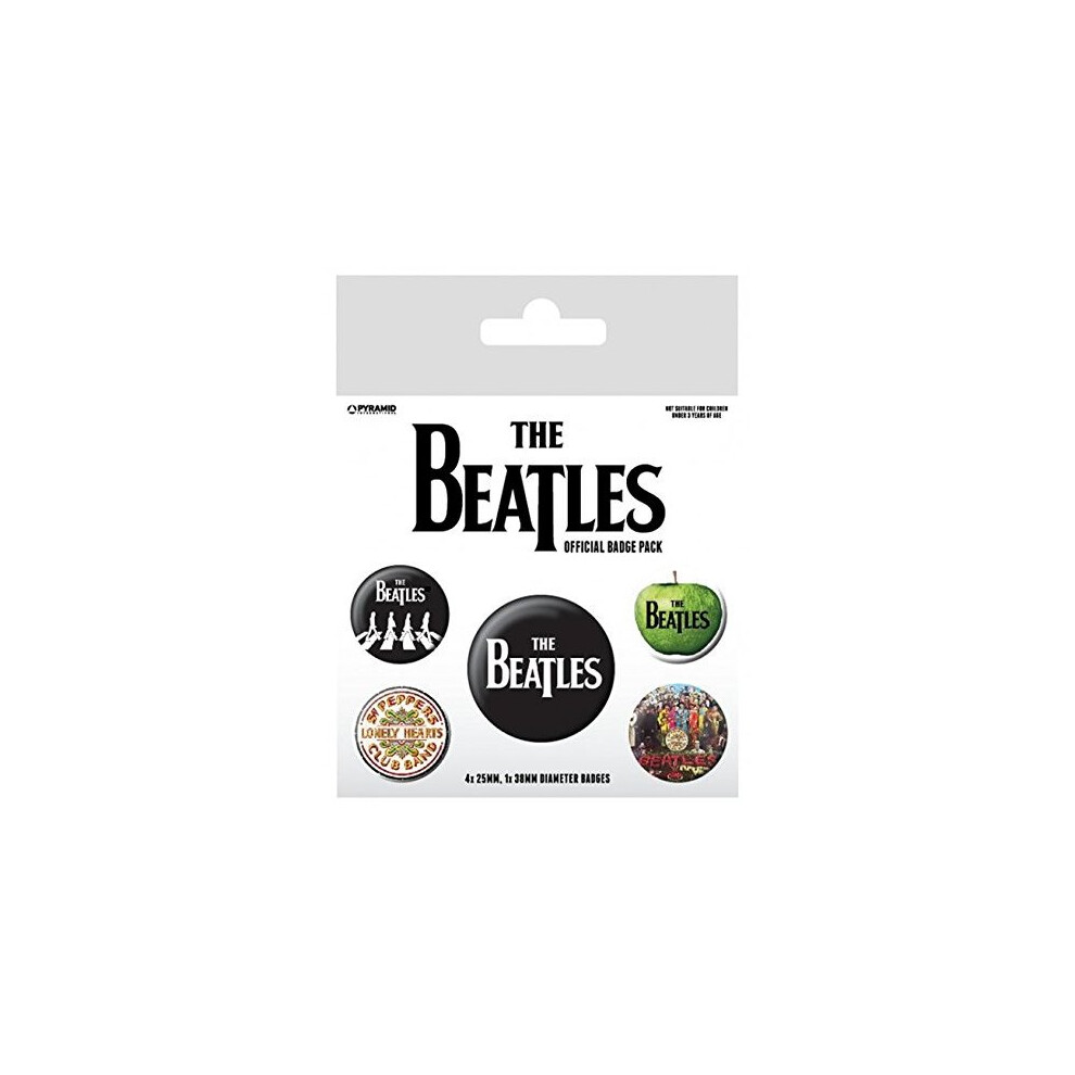 The Beatles (white) - Badge 5 Set Pin Pack -  badge beatles 5 set pin pack