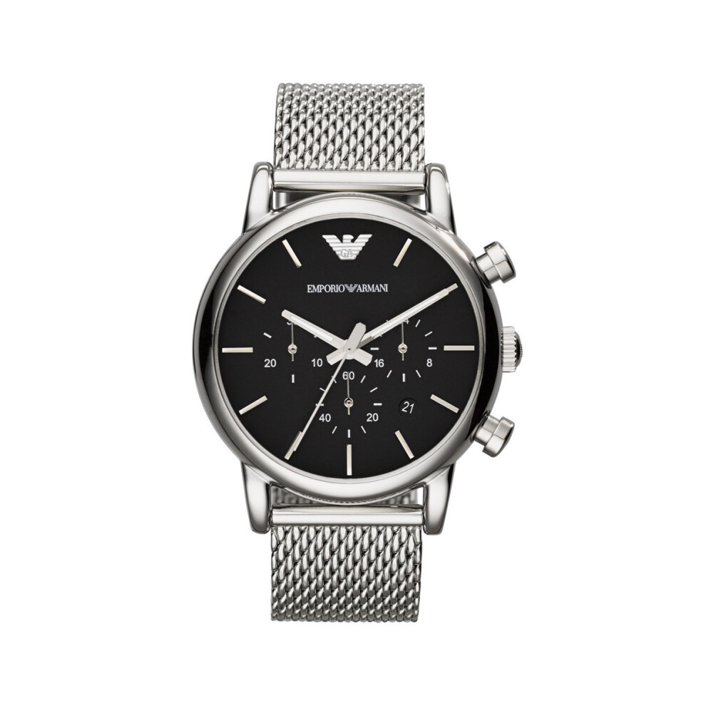 Emporio Armani AR1811 Men's Silver Mesh Strap Chronograph Watch