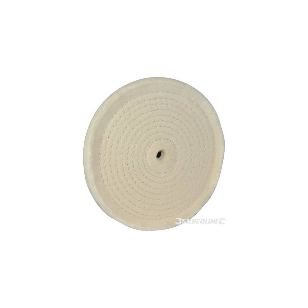 150mm Spiral Stitched Buffing Wheel - Silverline 105888 Cotton -  buffing wheel silverline spiral stitched 105888 150mm cotton