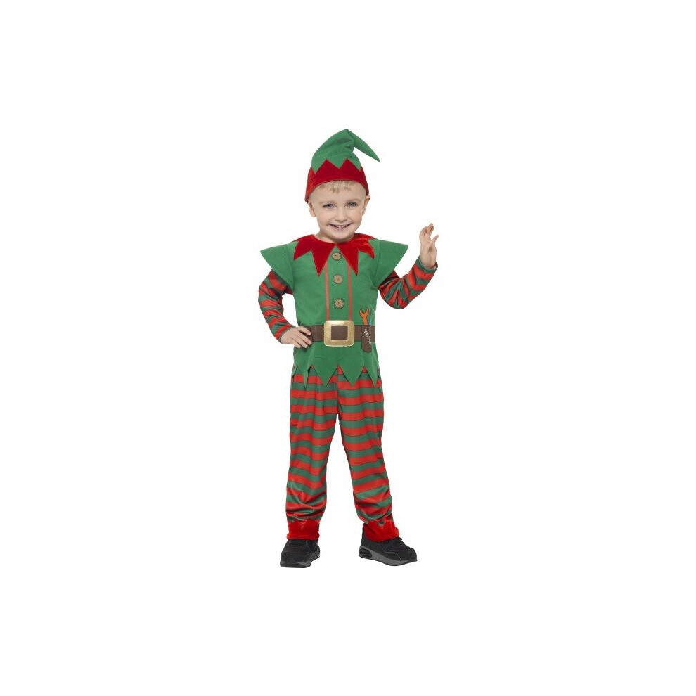 Smiffy's 21489S Elf Children's Costume (Small) - Kids Fancy Dress Little Helper - Elf Kids Fancy Dress Little Helper Christmas Costume Outfit Santas
