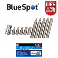 BlueSpot 11 Piece Spline Bit Set M5 - M12 With 1/2" Drive Adaptor