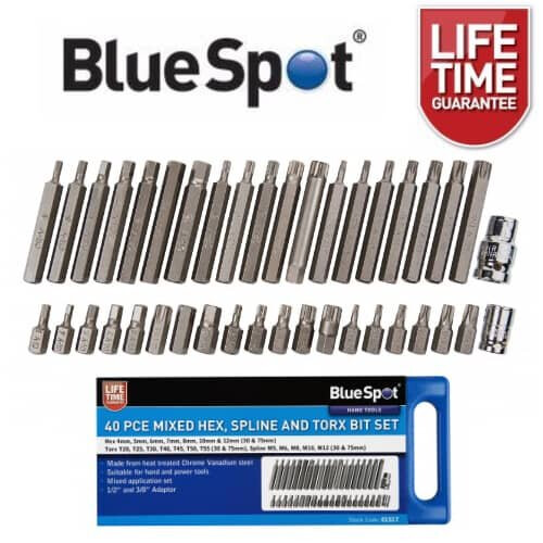 BlueSpot BlueSpot 40 Piece Mixed Hex, Spline and Torx Bit Set 01517