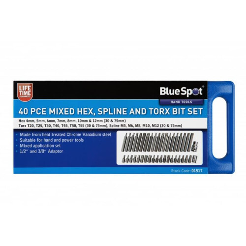 BlueSpot BlueSpot 40 Piece Mixed Hex, Spline and Torx Bit Set 01517 2