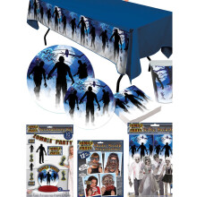 Zombie Party Décor Set 10pc - Halloween Tableware Napkin Plates Cups Cover - zombie halloween party tableware napkin plates cups cover photo booth