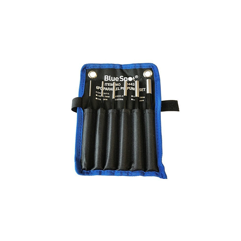 Blue Spot 6 Piece Parellel Pin Punch Set 2.5Mm - 10Mm Lifetime Warranty - 6Pc - 6Pc Parallel Pin Punch Punches Set 25 10Mm Metric Bluespot Lifetime 5028734224436