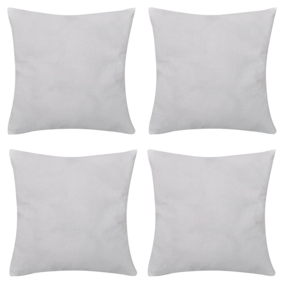vidaXL 4x Cushion Covers Cotton White 50x50cm Pillow Case Square Home Sofa Bed