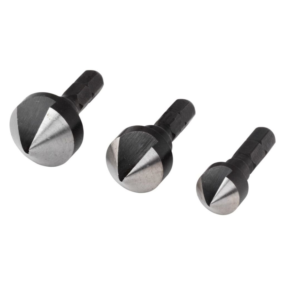 Wolfcraft Three Piece Countersink Bit Set Steel 2584000
