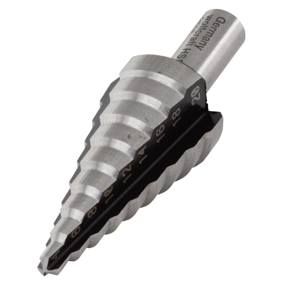 wolfcraft Step Drill Bit 8 mm 4-20 mm HSS Grey for Stainless Steel 2515000
