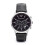 Armani Emporio Armani AR2447 Ανδρικό ατσάλινο ρολόι με μαύρο δερμάτινο λουράκι και καντράν 1