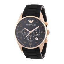 Emporio Armani AR5905 Herreur i stål – sort urskive, kvartsur