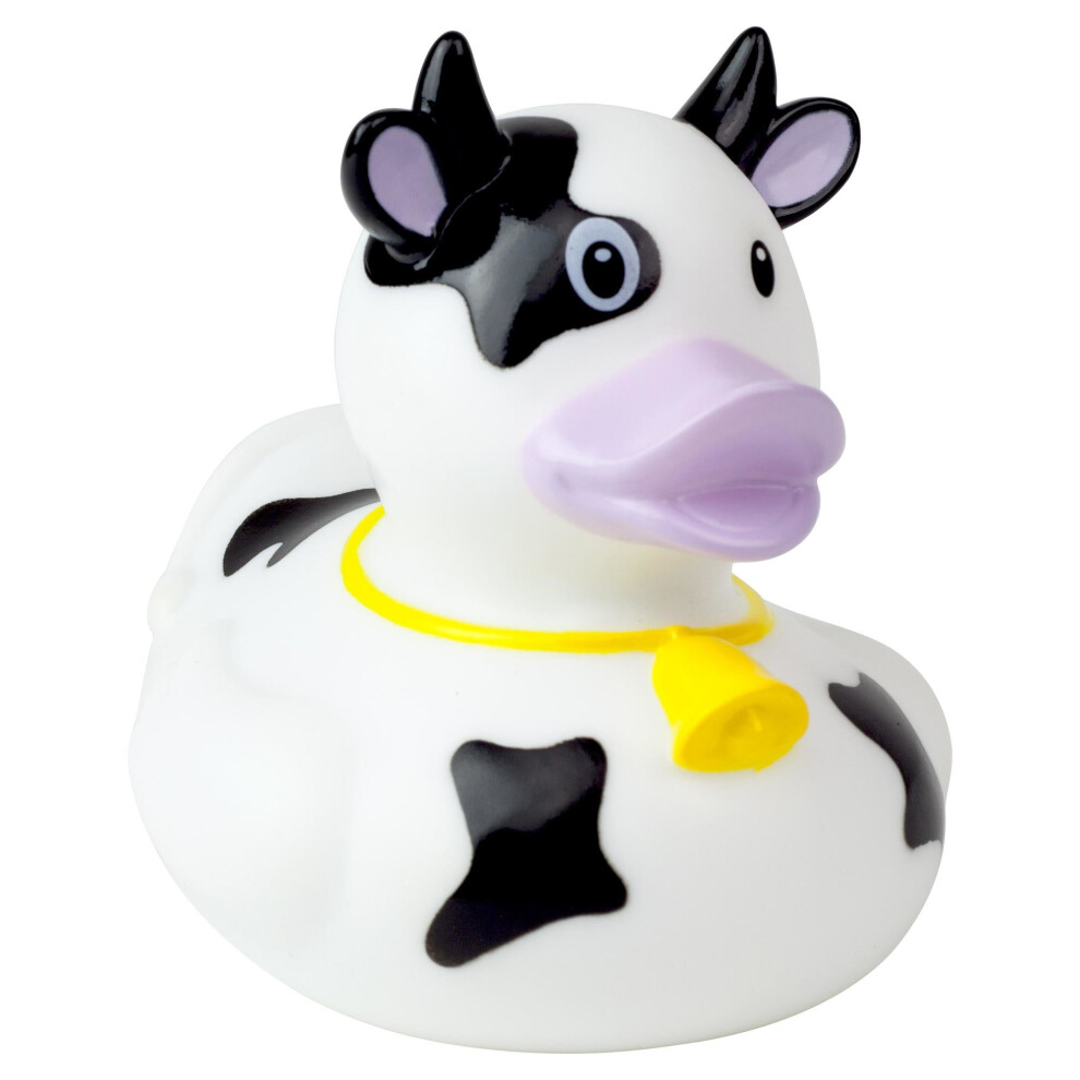 Lilalu Black Cow Rubber Duck Bathtime Toy