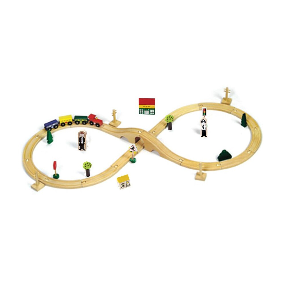 Wooden Train Set - 40 pieces