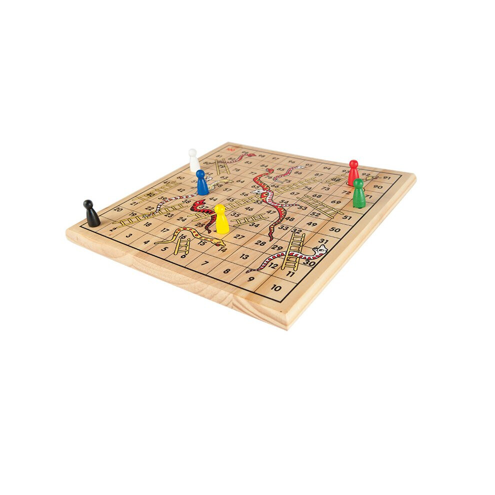 Traditional Wooden Snakes & Ladders