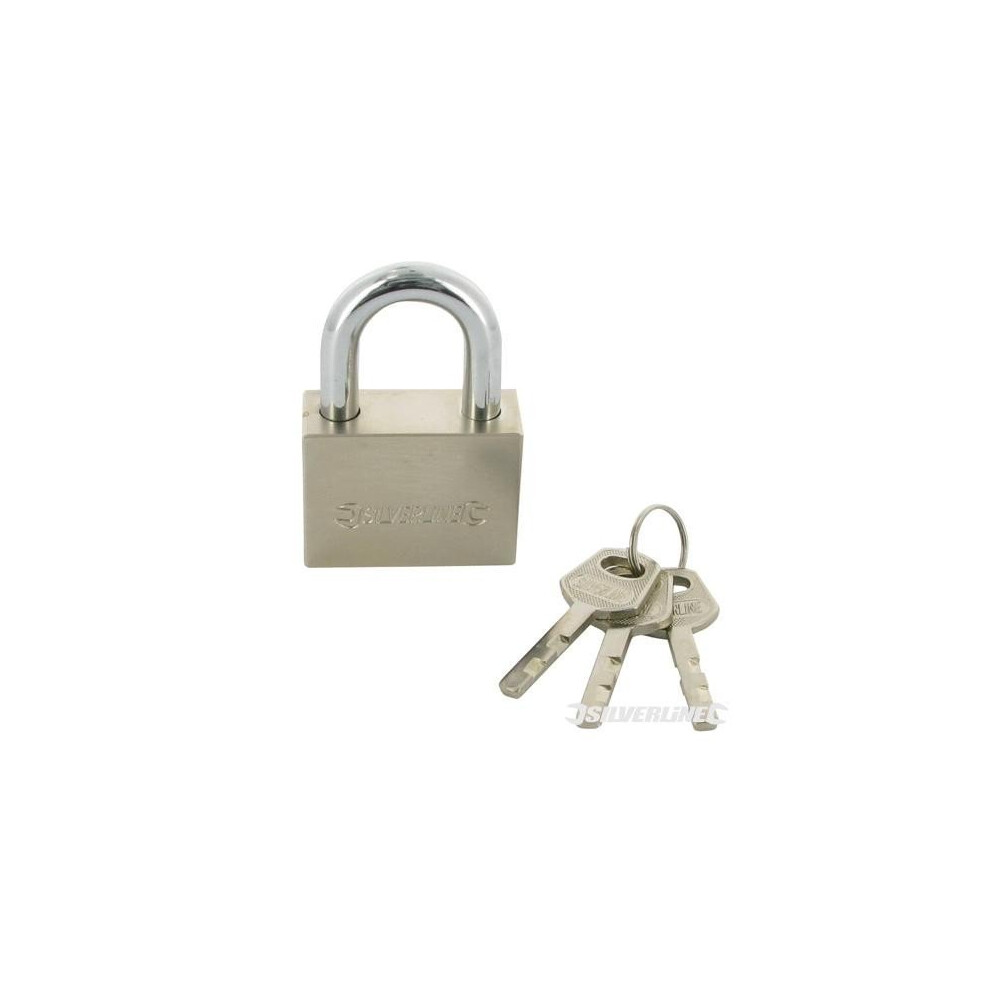 Silverline Steel Padlock 50mm - Security 595754 -  padlock silverline 50mm steel security 595754