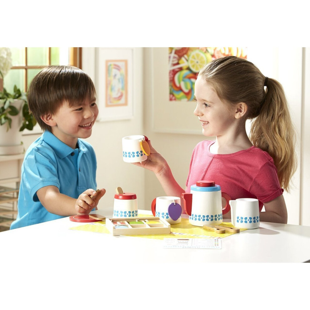 Melissa & Doug Wooden Steep & Serve Tea Set