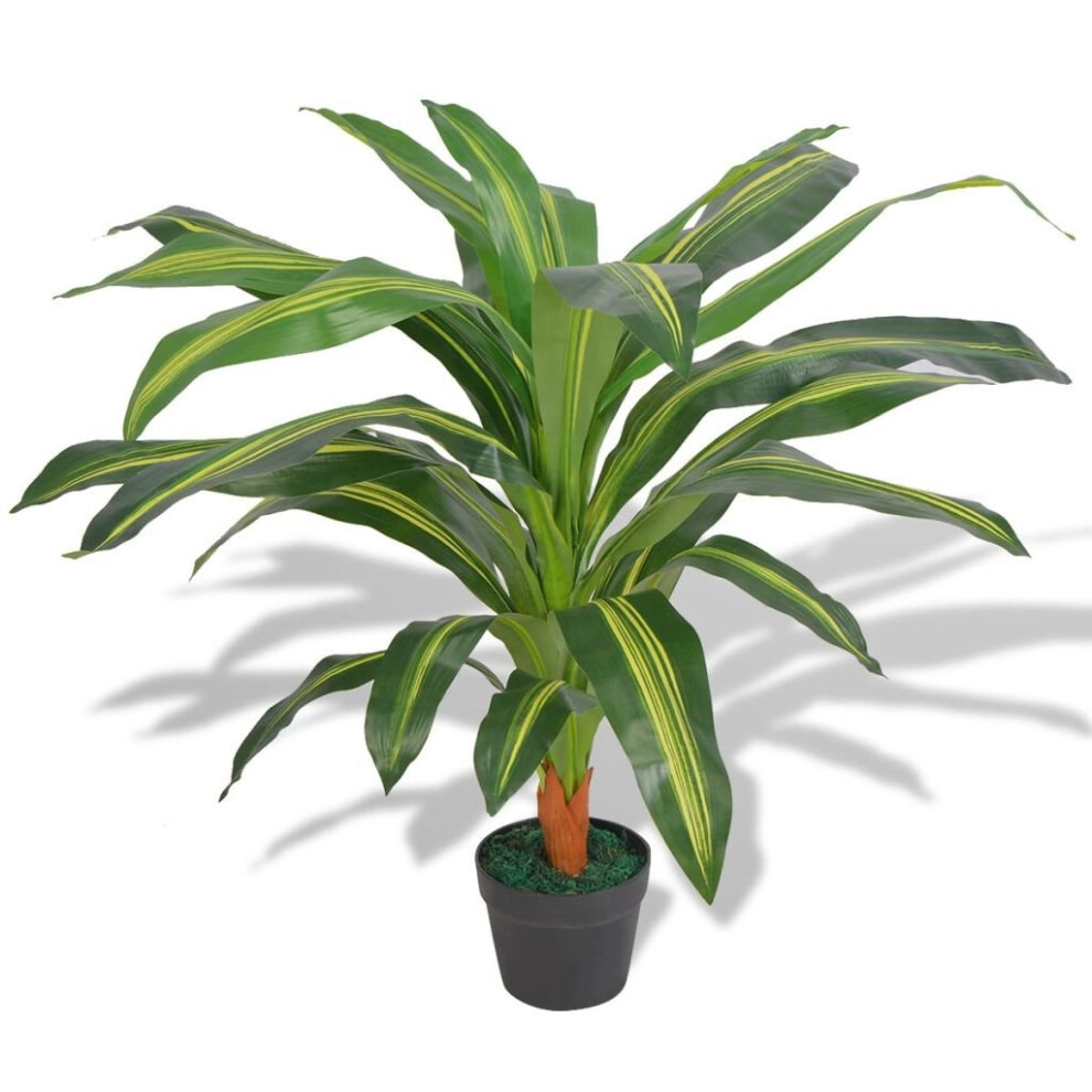 Vidaxl Artificial Dracaena Plant With Pot 90Cm Fake Lifelike Indoor Green