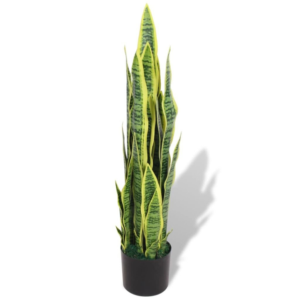 vidaXL Artificial Sansevieria Plant with Pot 90cm Green Indoor Lifelike Fake