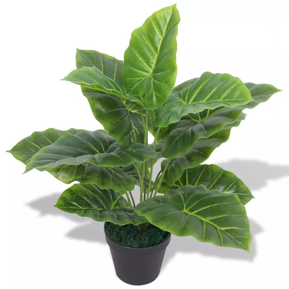 Vidaxl Artificial Taro Plant With Pot 45Cm Lifelike Realistic Flower Green