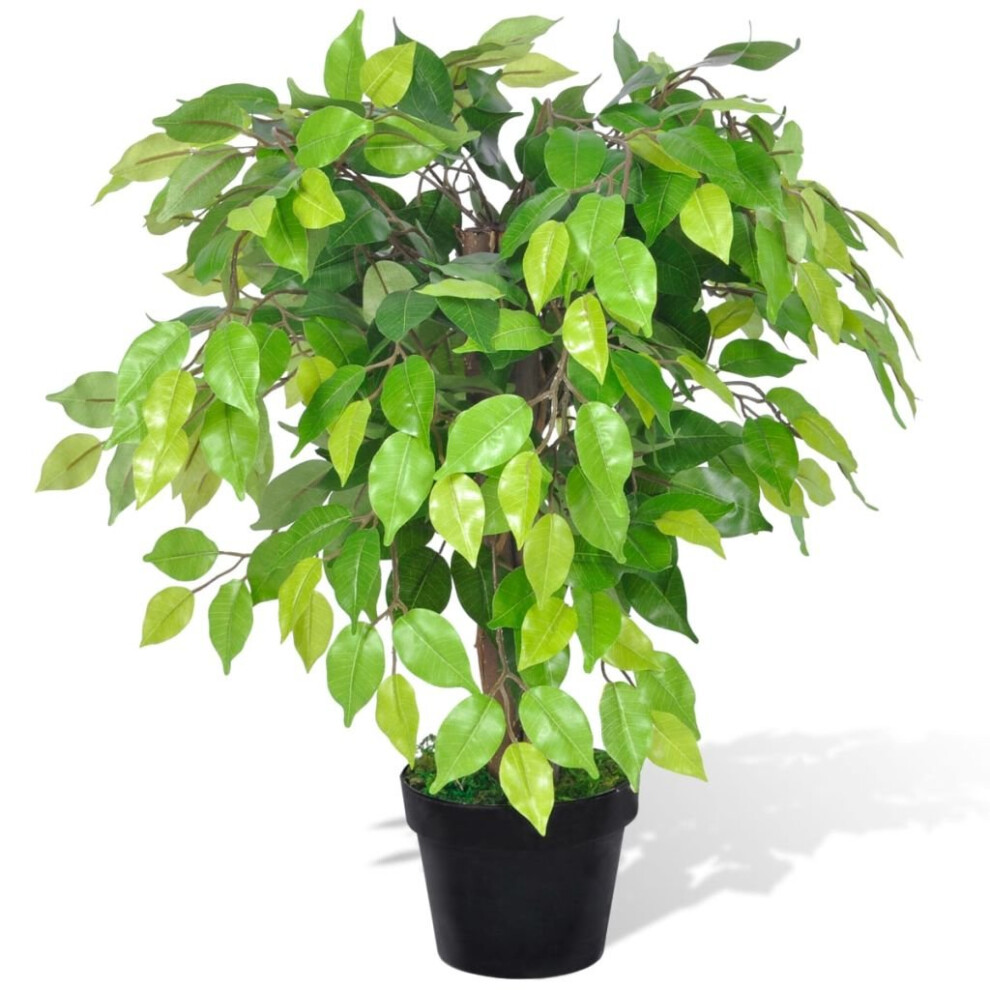 vidaXL Artificial Dwarf Ficus with Pot 60cm Fake Plant Arrangement Home Decor
