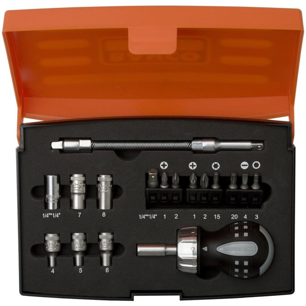 Bahco Stubby Ratcheting Screwdriver Set 808050S-18