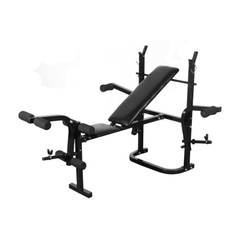 VidaXL vidaXL Barbell Weight Bench Black Strength Training Fitness Exercise Machine