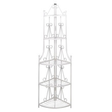 Plant Rack Flower Shelf Garden Pot Storage Shelving White Corner Shop Display
