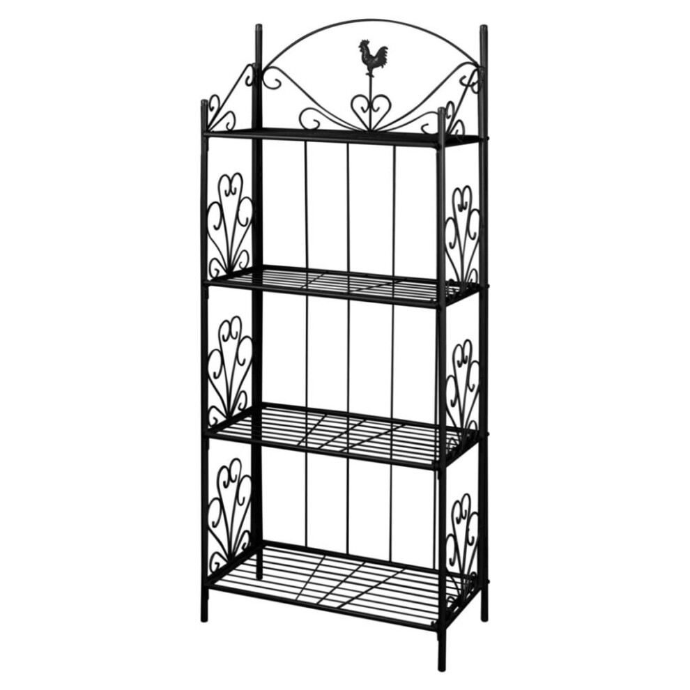Vidaxl Plant Rack Square Outdoor Garden Flower Pot Display Shelf Rack Black